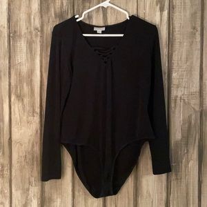Bisou Bisou XL black bodysuit with snap crotch